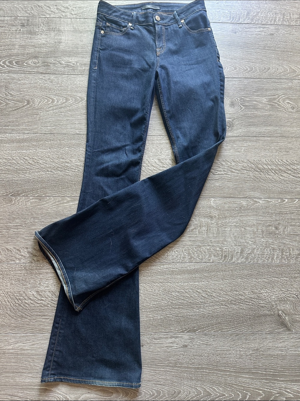 SCHOEN by YU The Bombshell High Rise Flare Jeans Indigo Size 25 x 34 Rare!
